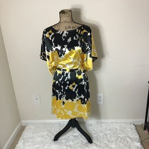 BCBGMaxAzria Satin Yellow & Black Dress